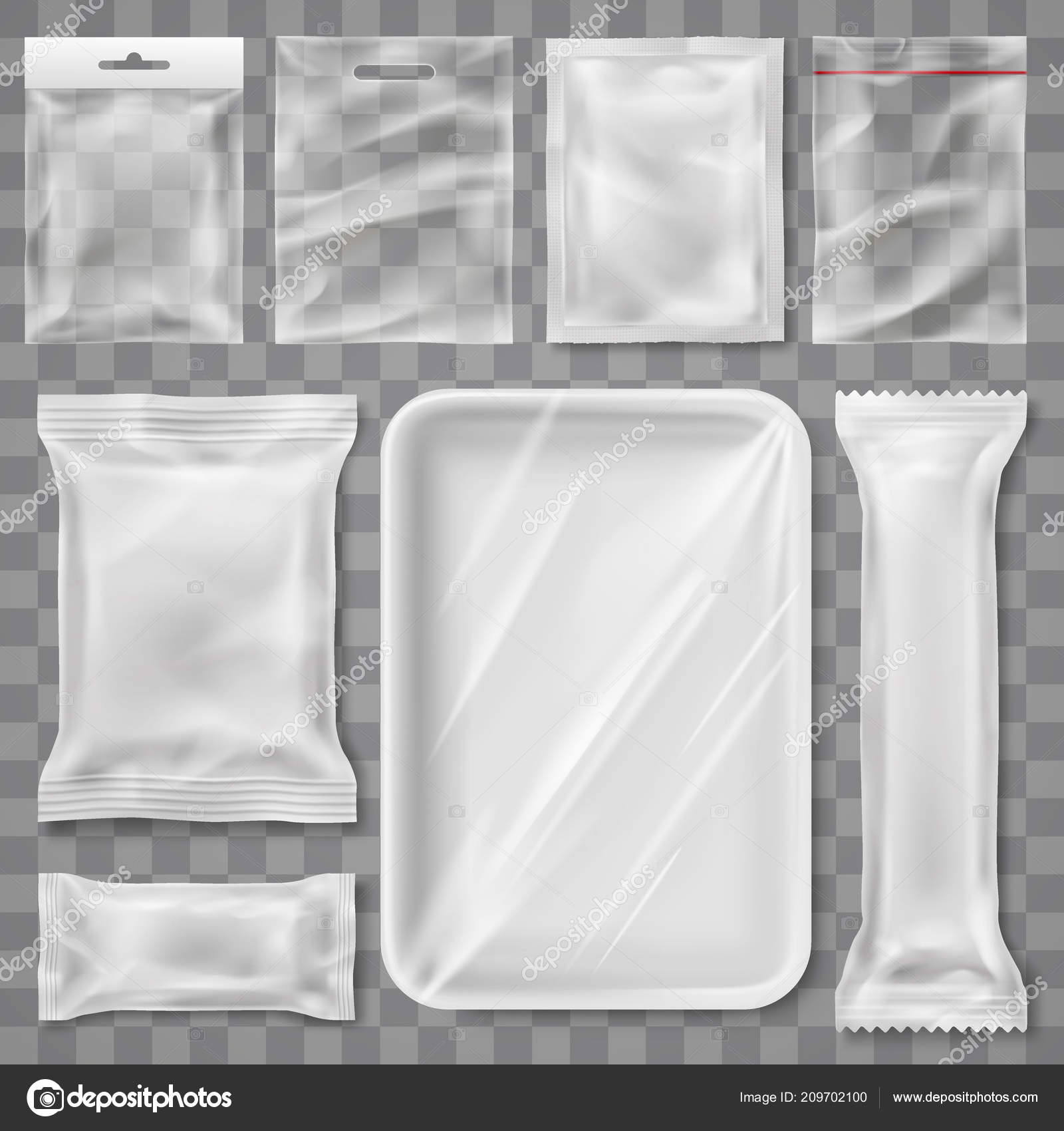 Download Empty Plastic Packaging Illustration Snack Product Food Container Branding Mock Vector Image By C Vectorism Vector Stock 209702100