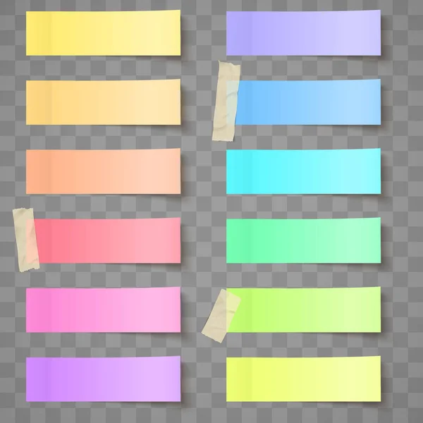 Feuille Papier Coloré Autocollant Collant Avec Illustration Vectorielle Fond Isolé — Image vectorielle