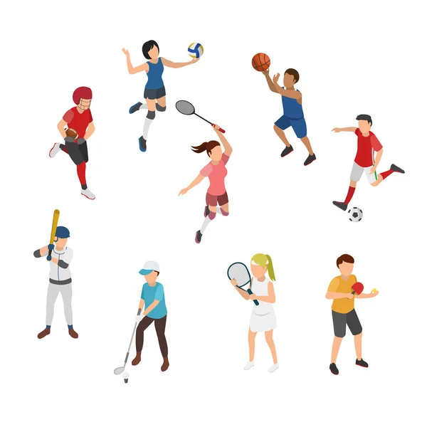 Sport Isometric, Outfield Sport, Ball Game Sport, Flat 3D Vector Illustration