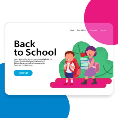 Sayfa Web illüstrasyon açılış okula dönüş