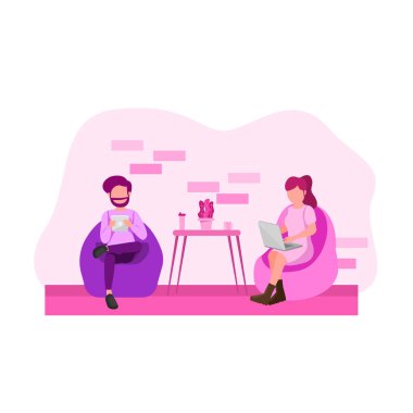 İki genç insan Gadget gösterimi kullanarak.