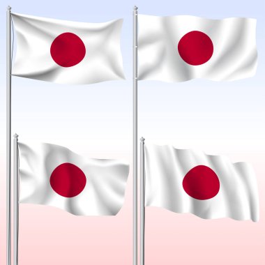 Bayrak sallayarak Japonya tekstil vektör illüstrasyon izole