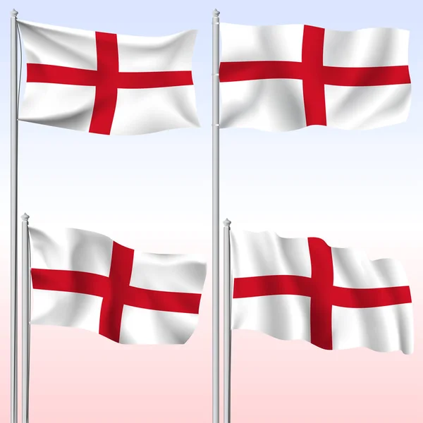 Αγγλία Κλωστοϋφαντουργικών Κυματίζει Σημαία Απομονωμένη Εικονογράφηση Διάνυσμα — Διανυσματικό Αρχείο