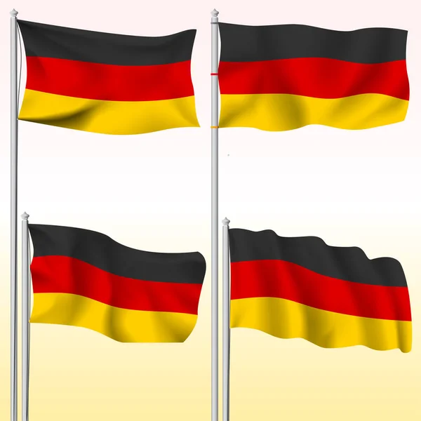 Duitsland Textiel Zwaaien Vlag Geïsoleerd Vectorillustratie — Stockvector