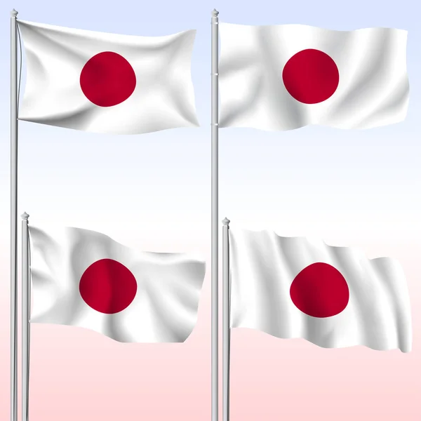 Japón Textil Ondeando Bandera Vector Aislado Ilustración — Vector de stock