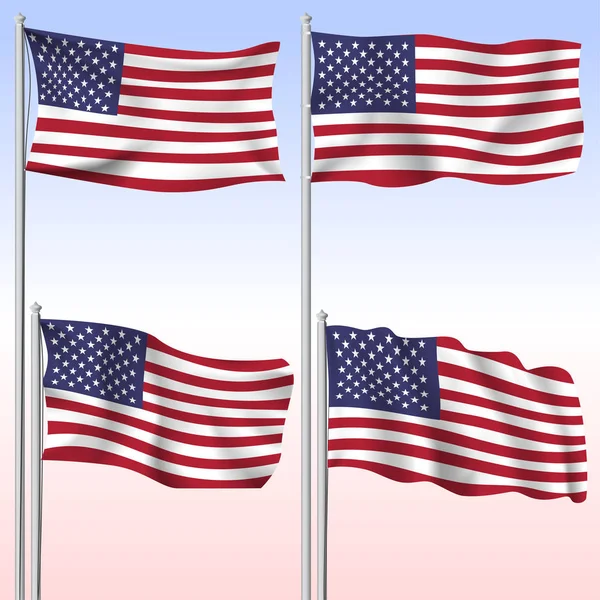 United States America Textile Waving Flag Isolated Vector Illustration — Stock Vector