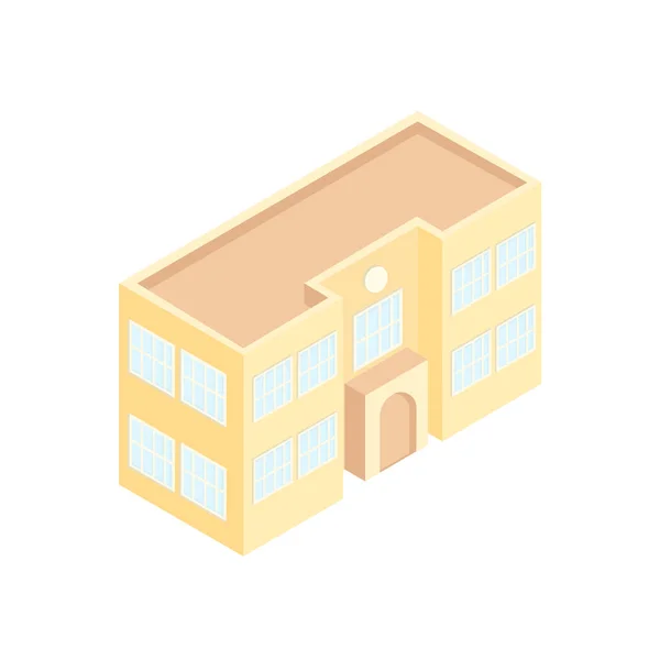 Ilustrasi Isometrik Gedung Sekolah - Stok Vektor