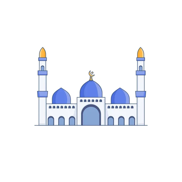 蓝色圆顶清真寺矢量图标插图 — 图库矢量图片