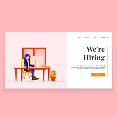 Biz işe açılış ana sayfa Web UI illüstrasyon şablon tasarımı vardır