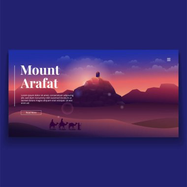 Arafat Dağı'nın Güzel Manzarası İllüstrasyon Ui Açılış Sayfası