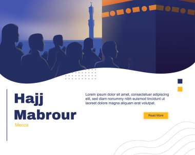 Hajj Mabrour Landing Page UI Template Flat Illustration clipart