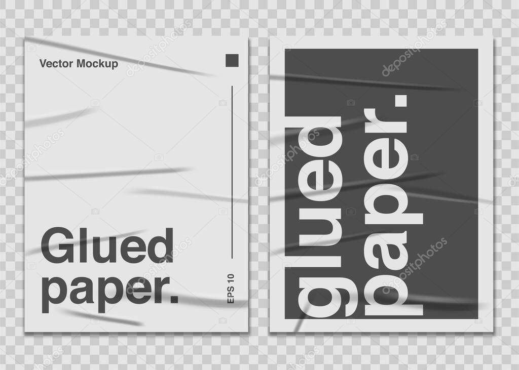 Download Set Glued Paper Mockup Vector Illustration Premium Vector In Adobe Illustrator Ai Ai Format Encapsulated Postscript Eps Eps Format PSD Mockup Templates
