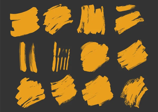 Collection Brush Stroke Effect Texture Grunge Vector — 스톡 벡터