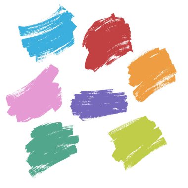 Renkli Fırça Vuruşu Doku Vektörünü Ayarla