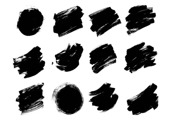 Set Brush Pack Textura Grunge Efeito Vector —  Vetores de Stock