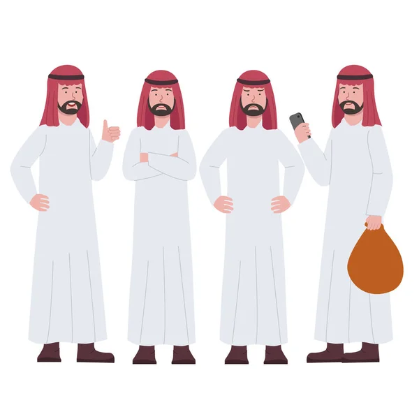 アラビア語ビジネスマンキャラクターコンセプトイラスト — ストックベクタ