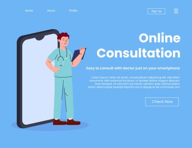 Çevrimiçi Doktor Danışmanlık İniş Sayfası İllüstrasyonu