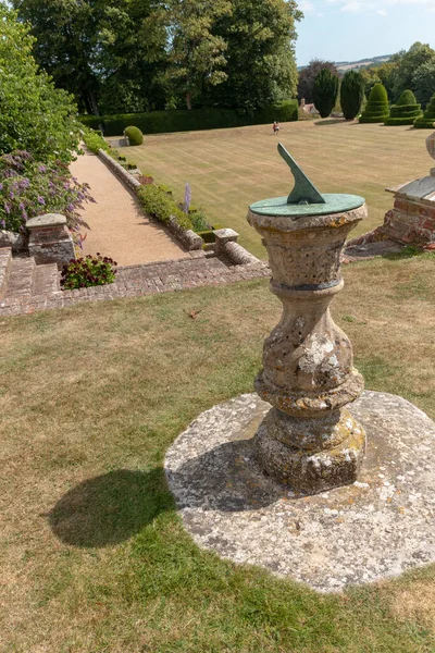 Kent Augusti 2020 England Närbild Solur Chilham Castle Gardens — Stockfoto
