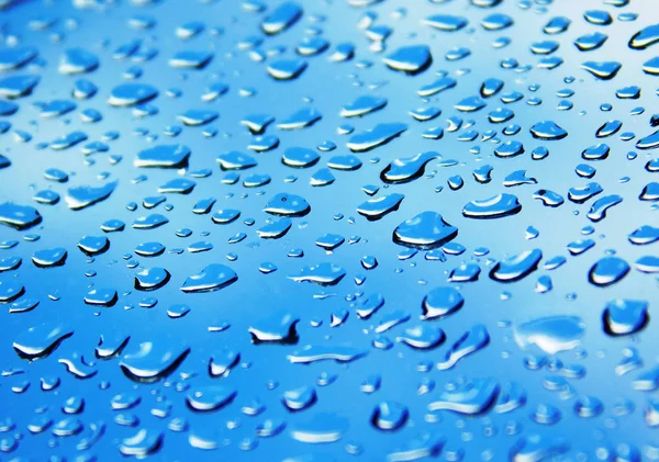 Gotas Chuva Azul Abstrato — Fotografia de Stock