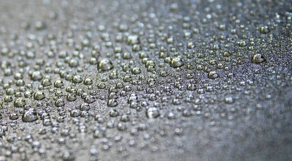 Капли Воды Сером Влажном Фоне — стоковое фото