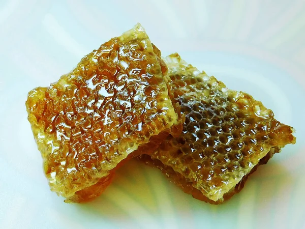 Two Honeycomb Pieces Macro — Stock Photo, Image