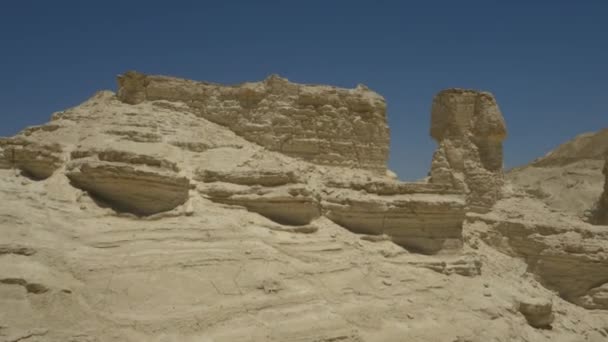 Vista Aérea Penhasco Montanha Deserto Oriente Médio — Vídeo de Stock