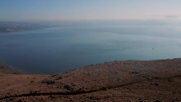 Θάλασσα Της Γαλιλαίας Ισραήλ Εναέρια Από Θάλασσα Της Γαλιλαίας — Αρχείο Βίντεο