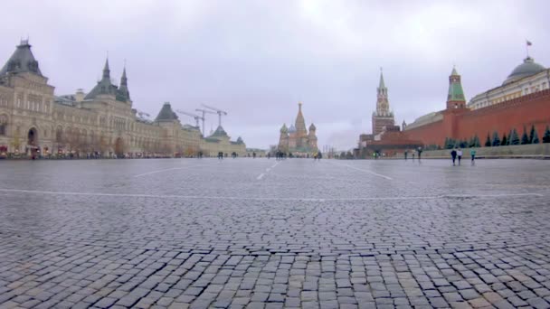 Moskau Roter Platz Kreml Und Basilikum Auferstehungskathedrale — Stockvideo