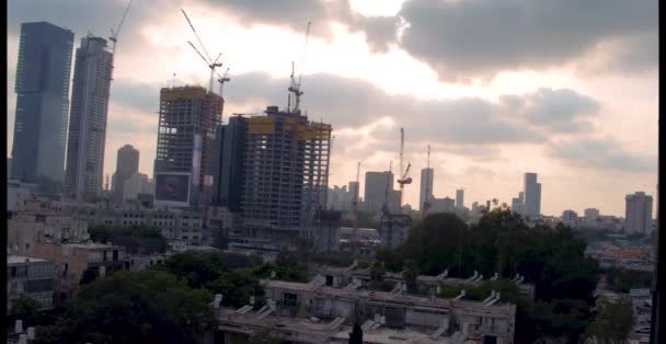 Sonnenuntergang Über Der Skyline Von Tel Aviv — Stockvideo