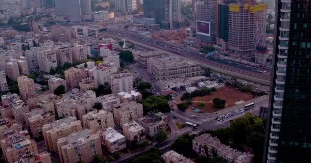 Тель Авив Оживленный Город Сверху — стоковое видео