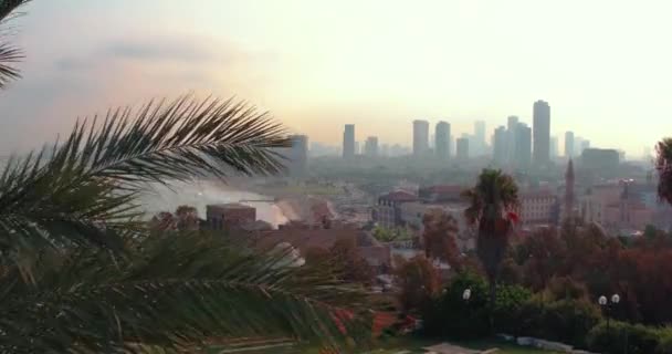 Frühmorgens Tel Aviv Verschmutzt — Stockvideo
