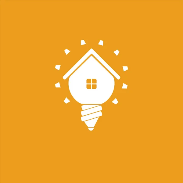 Vector Home Idea Logo design template. Its good simple design with lamp bulb and House combination. Logo for house idea, energy home, real estate, electric, power, icon, symbol and brand identity.