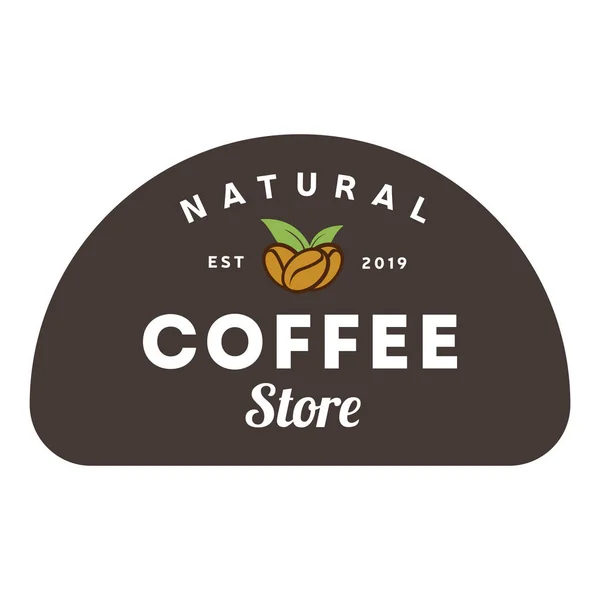 Coffee Natural Store logo vintage. Coffee shop template. Restaurant label. Cafe home label. Graphic design element for business cafe, bar, pub, store. Vector Illustration isolated on background.