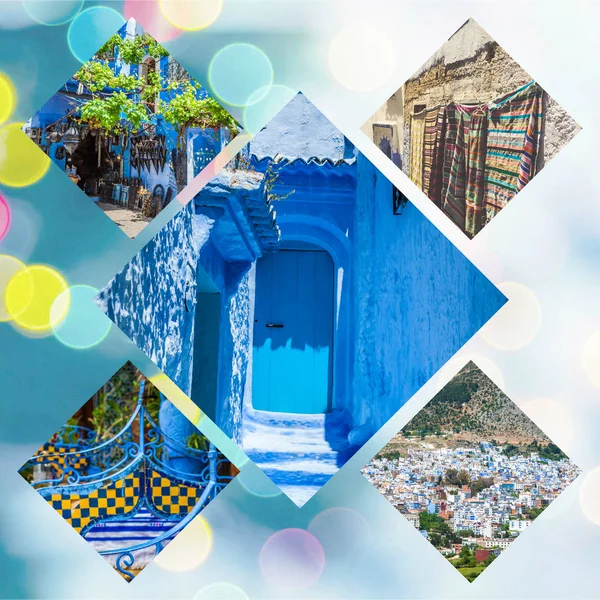 Collage Des Rues Chefchaouen Maroc — Photo