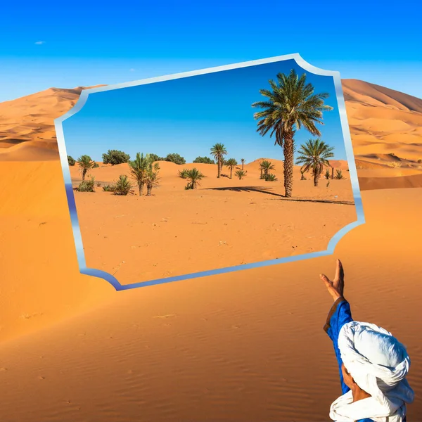 Colagem Dunas Areia Merzuga Marrocos África — Fotografia de Stock