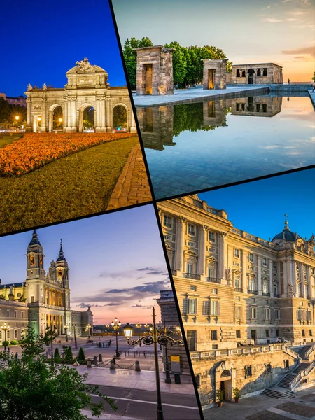 Collage Fotos Turísticas Del Madrid — Foto de Stock