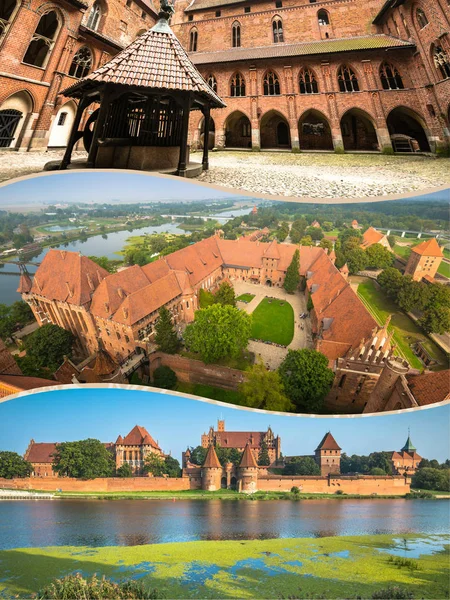 Collage Der Burg Malbork Polen — Stockfoto