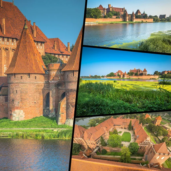 Collage Der Burg Malbork Polen — Stockfoto