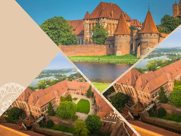 Malbork 城堡拼贴画在波兰 — 图库照片