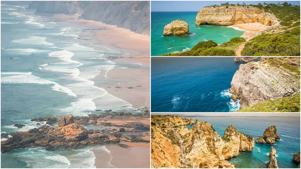 Colagem Fotos Turísticas Lagos Portugal — Fotografia de Stock