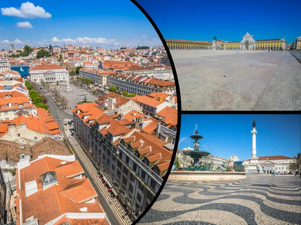 Koláž Turistických Fotografií Lisabon Portugalsko — Stock fotografie