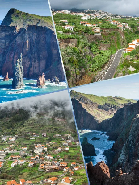 Collage Turist Bilder Madeira Island Portugal — Stockfoto