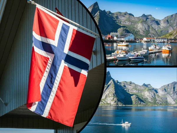 Collage Foto Turistiche Della Norvegia — Foto Stock