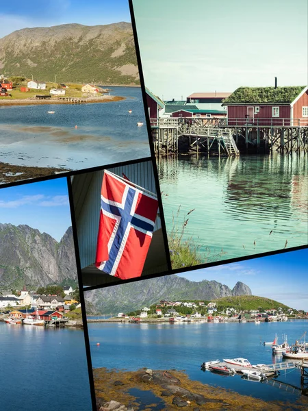 Collage Foto Turistiche Della Norvegia — Foto Stock