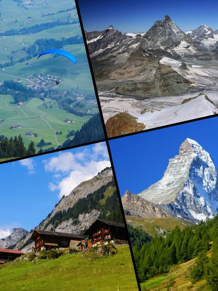 Collage Foto Turistiche Della Svizzera — Foto Stock