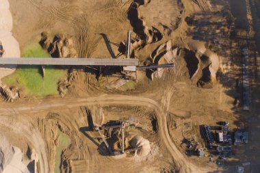 Opencast maden ocağının havadan görünümü. Endüstriyel yer görünümü fro