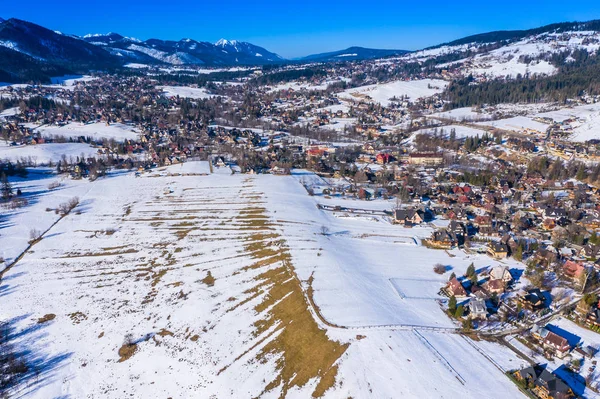 Letecká zima Tatra horská krajina Zakopaného — Stock fotografie