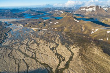 İzlanda doğa rezervi Landmannalaugar dağlık. Resim yaptı b