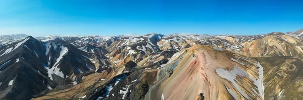 Piękne kolorowe góry wulkaniczne Landmannalaugar w Islandii — Zdjęcie stockowe