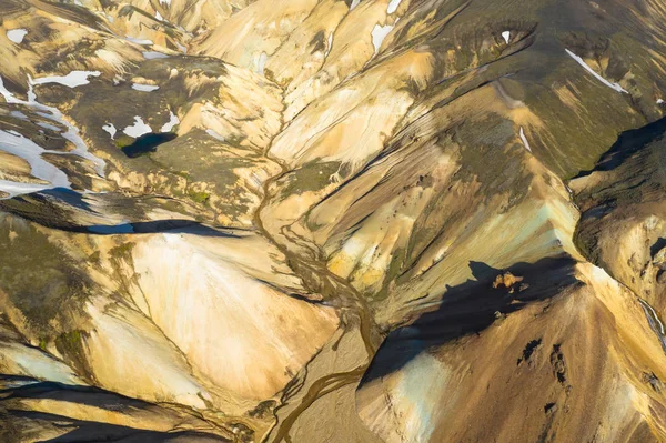 Landmannalaugar Park Narodowy-Islandia. obraz wykonany przez Drone fr — Zdjęcie stockowe